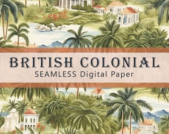 British Colonial #1, SEAMLESS Patterns - Digital Paper - 1 Design - 3600 x 3600 pixels  - Commercial Use