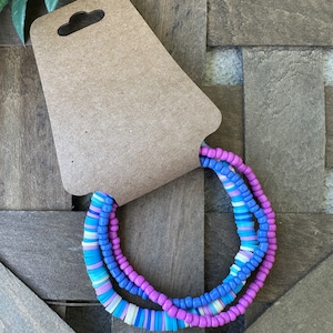 Clay Bead Bracelet Stack | Stackable Bracelets | Seed Bead Jewelry