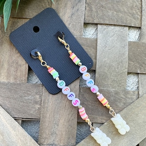 BFFs Keychains | Clay Heishi Bead Keychain | Gummy Bears | Friendship Keychains | Free Shipping