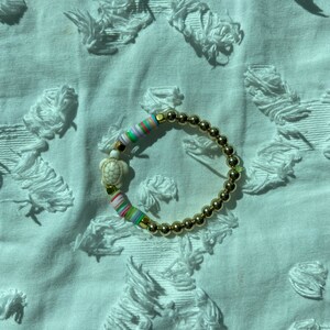 Turtle Clay Bead Bracelet