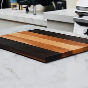 Large Handmade Stripped Butcher Block