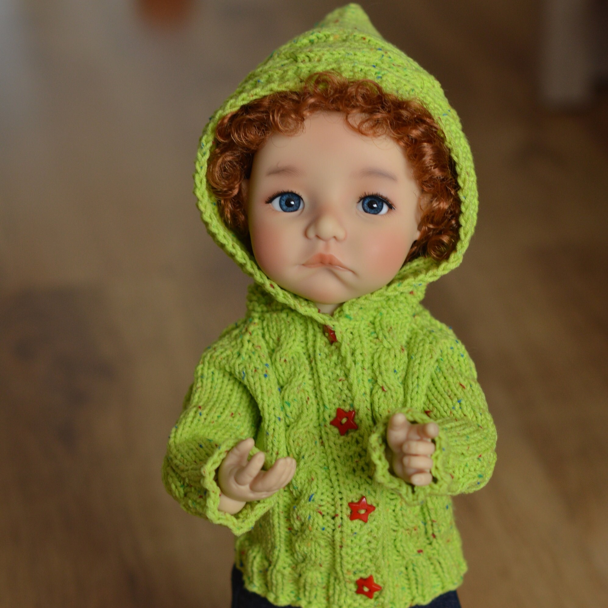 Dolls Knit Sweater Toy Cardigan With Hood Meadow Dolls - Etsy