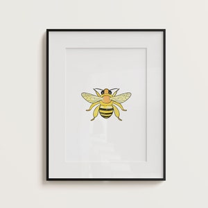 Arte de parede com impressão de abelha em aquarela, lindo design em aquarela Teddy Bear Bee DOWNLOAD DIGITAL