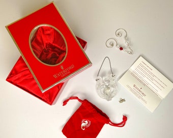 Cadeau d'ornement d'ange de Noël | Cadeau vintage en cristal de Waterford | 2005