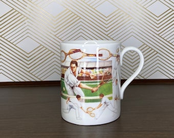 Vintage 1992 Royal Worcester « Sport et passe-temps » Tasse en porcelaine fine - Image de match de tennis