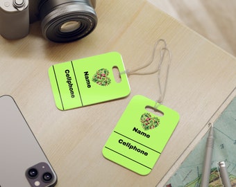 Rectangle green Lovely  one Luggage Tag, suitcase travel tag