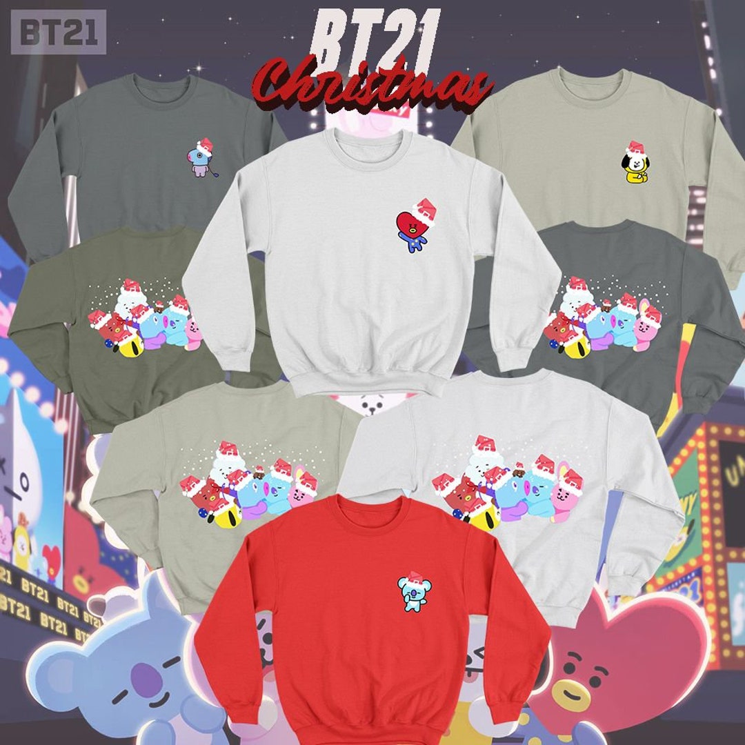 BTS BT21 Christmas Sweatshirt, Cute Kpop Shirt, BT21 All