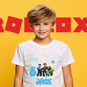 Custom Roblox Birthday Boy Shirt, Personalized Roblox Tshirt, Boys Roblox Tee, Kids Video Game Shirt, Matching Bday Blox Shirt, Bday Gift
