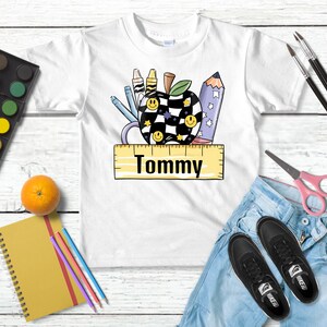 Custom Nametag School Shirt, Personalized Back To School Tee, Kids Comfort Colors Shirt, Custom Name Monogram Tshirt,First Day Of School Tee