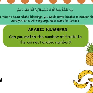 Arabic numbers matching game
