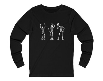 Camiseta de manga larga de esqueleto