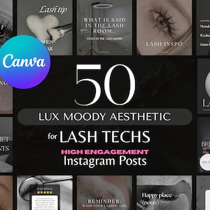 Lash Tech Instagram Posts | Canva Templates | Lash Artist | Lash Tech Social Media | Eyelash Extensions Posts | Instagram Templates