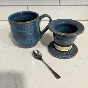 Handmade Ceramic Tea Infuser Mug Set: Steeping Loose Leaf Teas