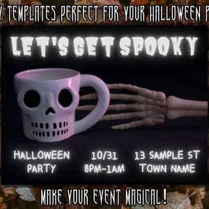 Let’s Get Spooky Halloween Flyer Invite, Instant Download, Customizable, Personalizable, Edit and Print on Demand