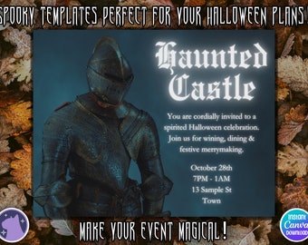 Haunted Castle Halloween Flyer Invite, Instant Download, Customizable, Personalizable, Edit and Print on Demand