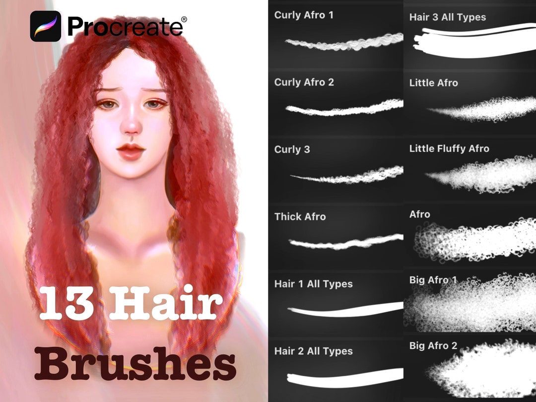 Procreate Hair Brushes Procreate Hair Brush Procreate Etsy