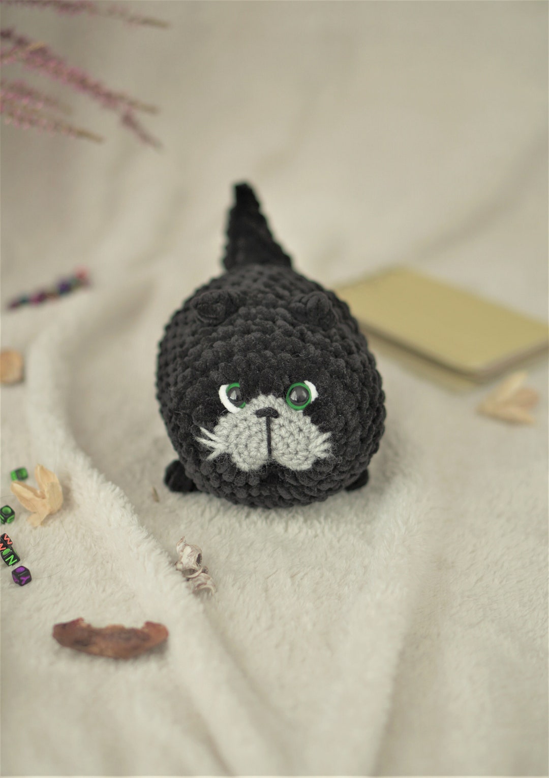 Loaf Cat Crochet Amigurumi Crochet Cat Black Cat Stuffed Etsy