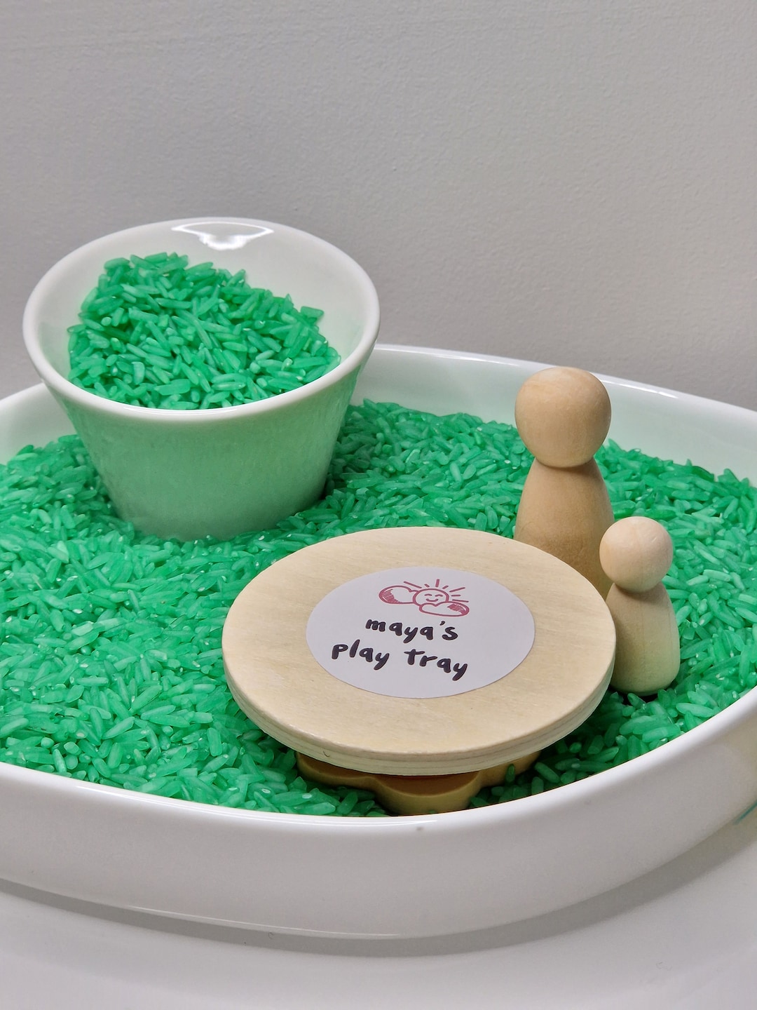 Green Sensory Rice Base / Sensory Bin / Messy Play / Tuff Tray Fillers ...