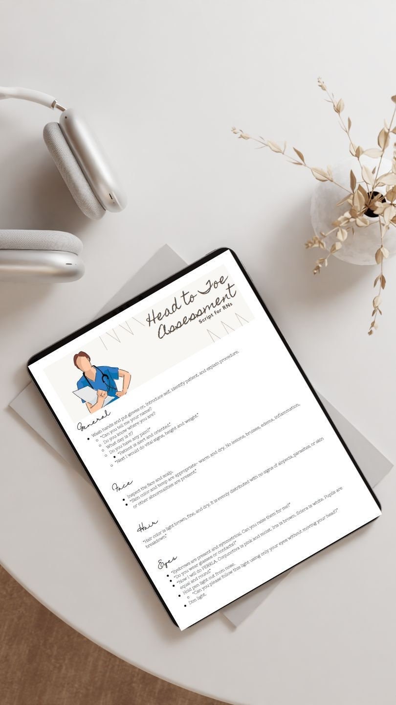 Head to Toe Assessment - Etsy