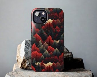 Red Pine Forest phone case for iPhone