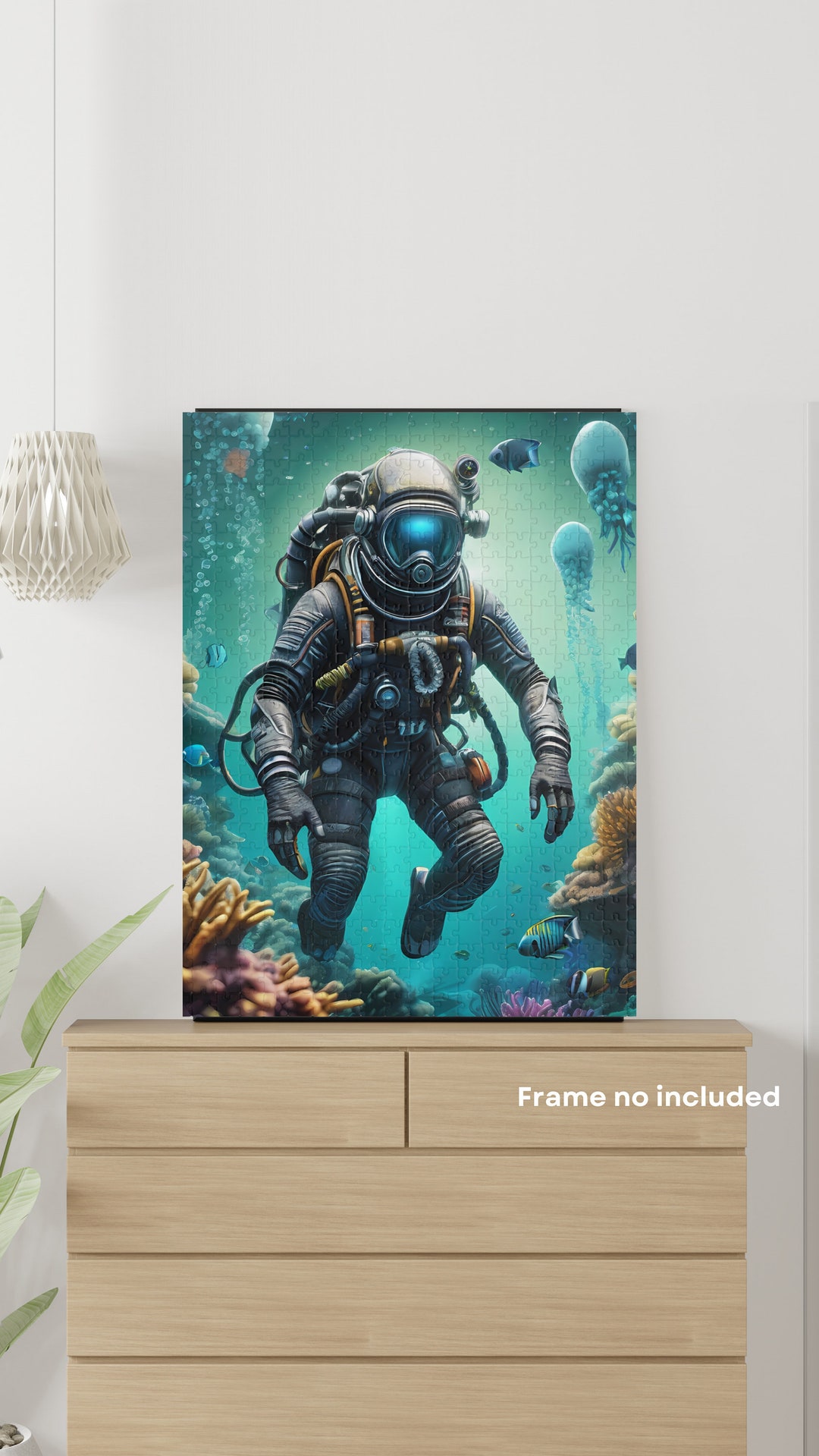 1000-Piece Scuba Diving Jigsaw Puzzle For Adults - Wooden Puzzle With Poster (29.5x19.7 In)