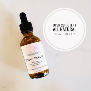Natural Organic Facial oil, Youth Serum Natural Oil, Acne and Scar serum, Norishing Face serum, Blemish, Dark Spots, Vitamin C, vitamin E