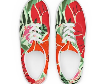 Floral Women’s lace-up canvas shoes