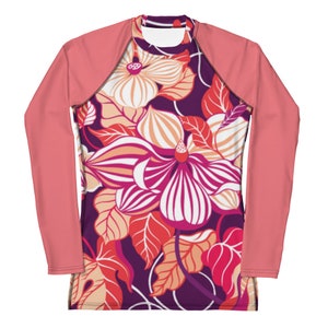 Combination Flowers Women&#39;s Rash Guard