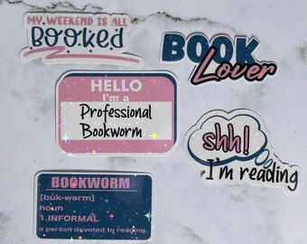 Book Lover Sticker,Bookworm Sticker,Reading Sticker,Funny Book Stickers, Bibliophile Sticker,Laptop Decal,Literary Love Sticker