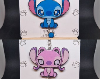 Stitch & Angel Keychains