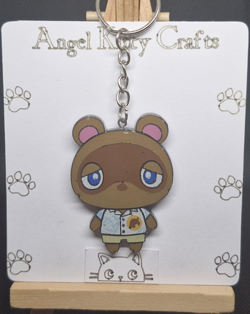 Animal Crossing Handpainted Resin Keychains. Tom Nook, Isabelle, K K