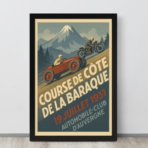 Vintage Race Car Poster Retro Classic Racing Wall Art – Gift for Husband, Dad, or Boyfriend – Retro Motorsport Print, Garage or Office Decor
