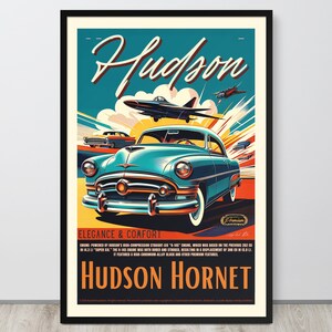 Retro Auto Poster Hudson Hornet, Retro Auto Kinderzimmer Dekor, Retro Kinderauto Dekor, Jungen Schlafzimmer Ideen, Spielzimmer Jungenwand, Auto Kinderzimmergeschenk
