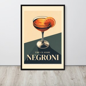 Decorazioni da cucina vintage, poster del Negroni, decorazioni da parete retrò, stampe da parete, decorazioni da bar, poster da bar vintage, decorazioni boho, regalo per gli amanti delle bevande