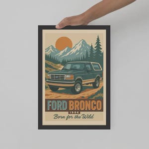 1996 Ford Bronco Poster – Vintage SUV Wall Art – Classic Bronco Gift, Garage Decor, Boys Room, Retro Ford Truck Print, Off-Road Artwork