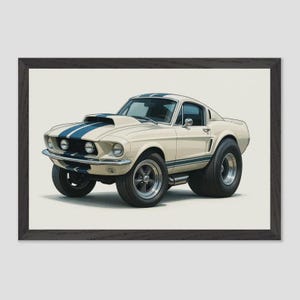 Mustang GT500 Poster – Classic Muscle Car Wall Art, Garage Decor for Him, Man Cave Print, Retro Car Lover Gift, Vintage Auto Poster