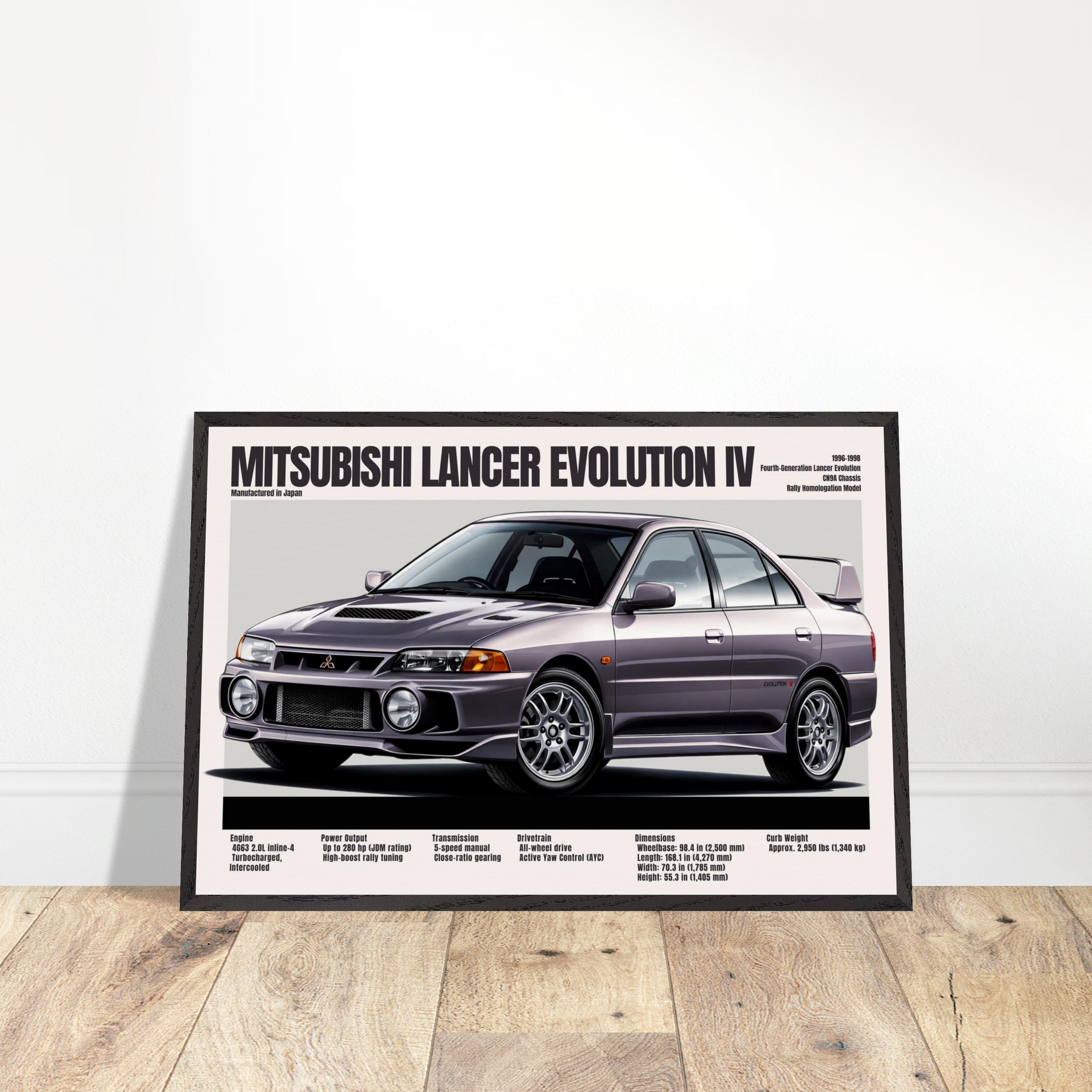 非売品Mitsubishi Lancer WR04 店舗ポスター Mitsubishi Lancer Evolution IV Poster – Vintage JDM Rally Car Wall