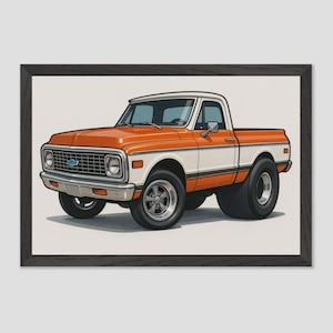 1972 Chevy C10 Poster – Classic Pickup Truck Wall Art, Retro Chevrolet Gift for Him, Garage Decor, Vintage Truck Print