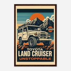 Poster Toyota Land Cruiser FJ40 – Stampa digitale vintage 4x4 per decorare il garage, regalo per marito o papà, decorazione murale per la caverna dell'uomo