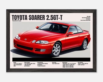 Toyota Soarer 2.5GT-T Poster – Vintage JDM Turbo Coupe Wall Art