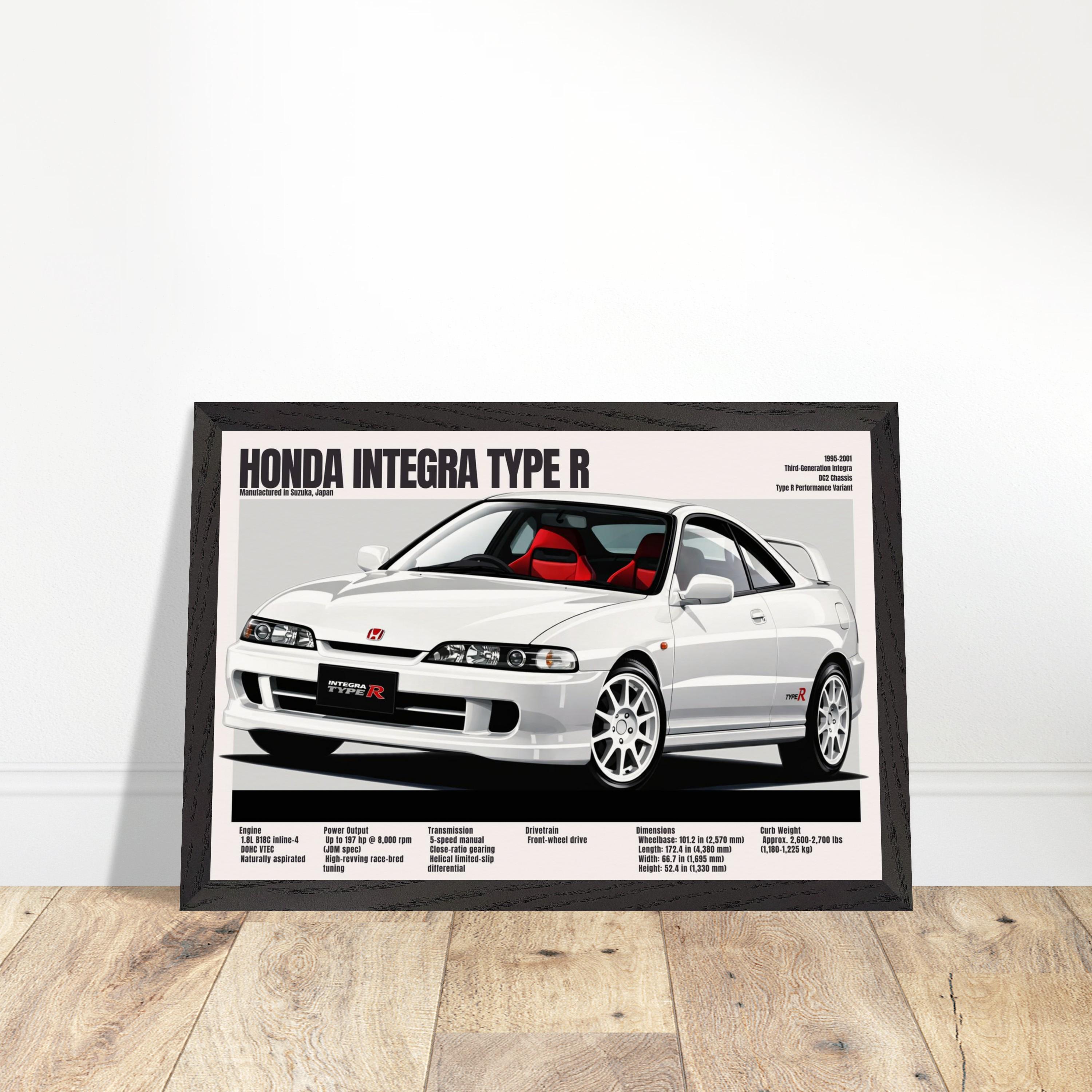 Honda Integra Type R Poster – Vintage DC2 JDM Sports Car Wall Art