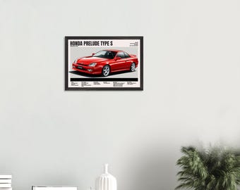 1996 Honda Prelude Type S Poster – Vintage JDM Sports Car Wall Art