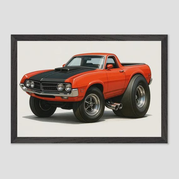 1970 Ford Ranchero GT Poster – Classic Muscle Pickup Truck Wall