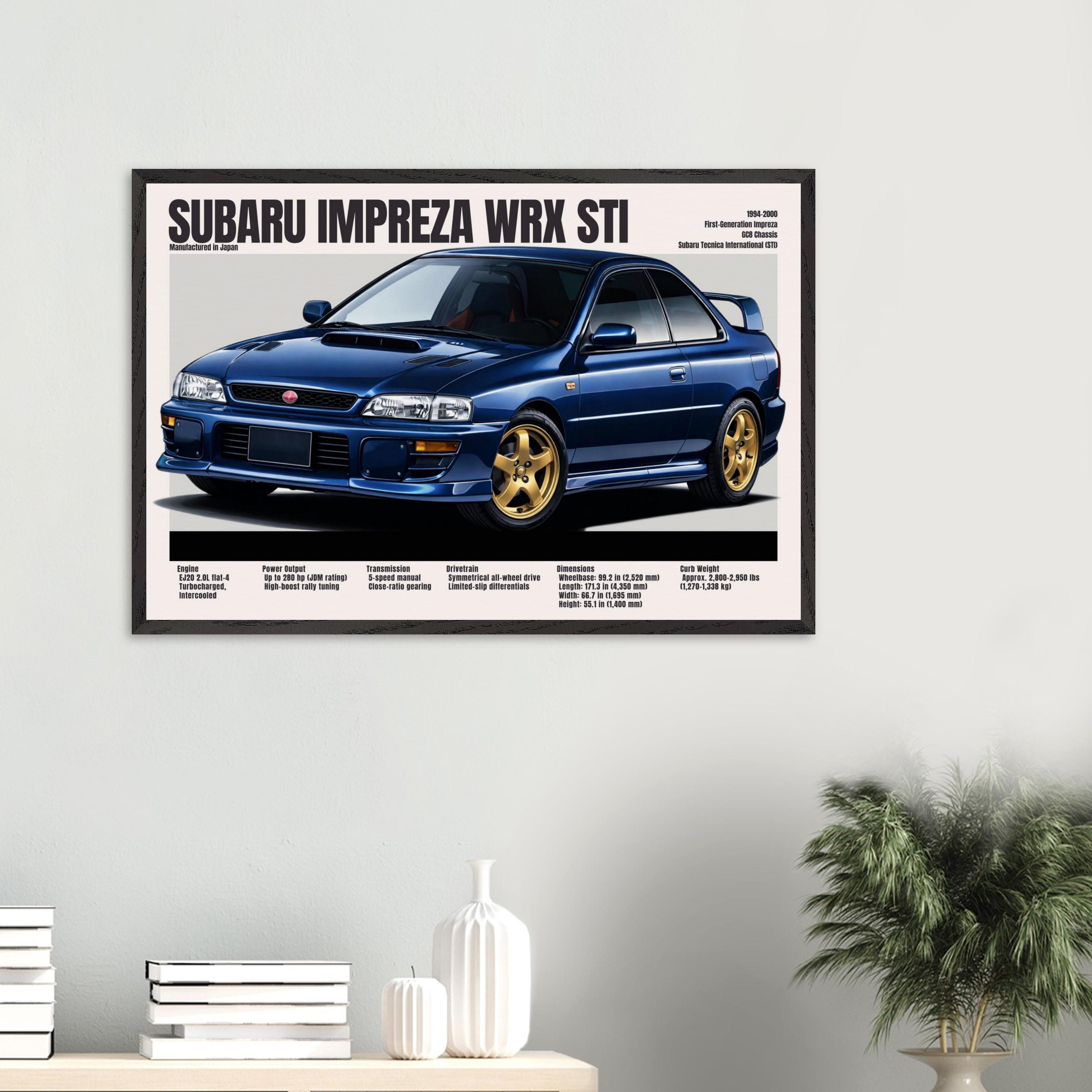 Subaru WRX STI GC8 Poster – Vintage JDM Rally Car Wall Art, Retro