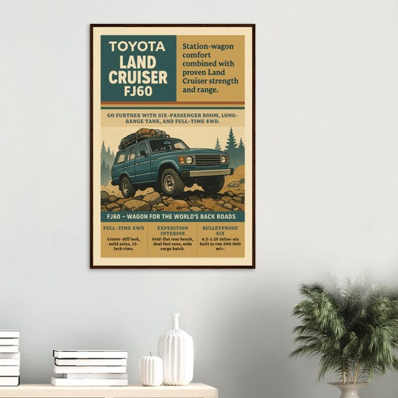 Toyota Land Cruiser FJ60 Poster – Vintage Off-road 4x4 Wall Art