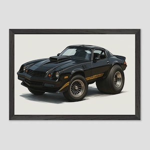 Camaro Z28 Poster Wall Art – Retro Muscle Car Decor for Garage, Man Cave, or Gift for Dad, Husband, or Classic Car Lover