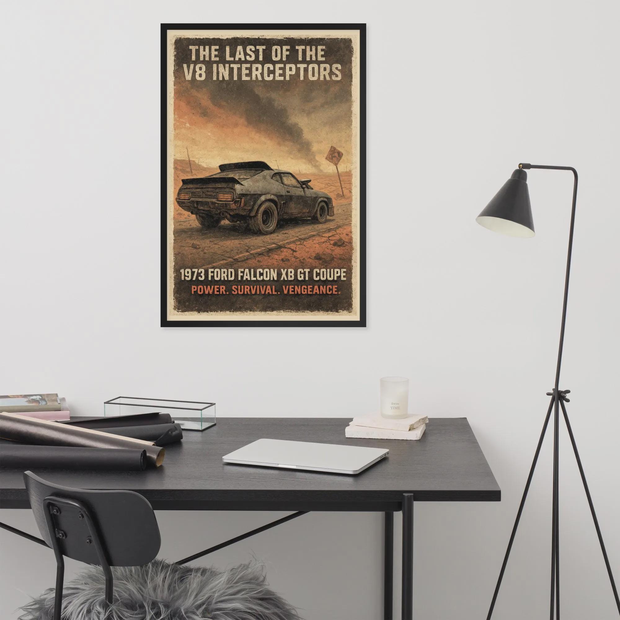 1973 Ford Falcon Interceptor Poster – Mad Max Muscle Car Wall Art
