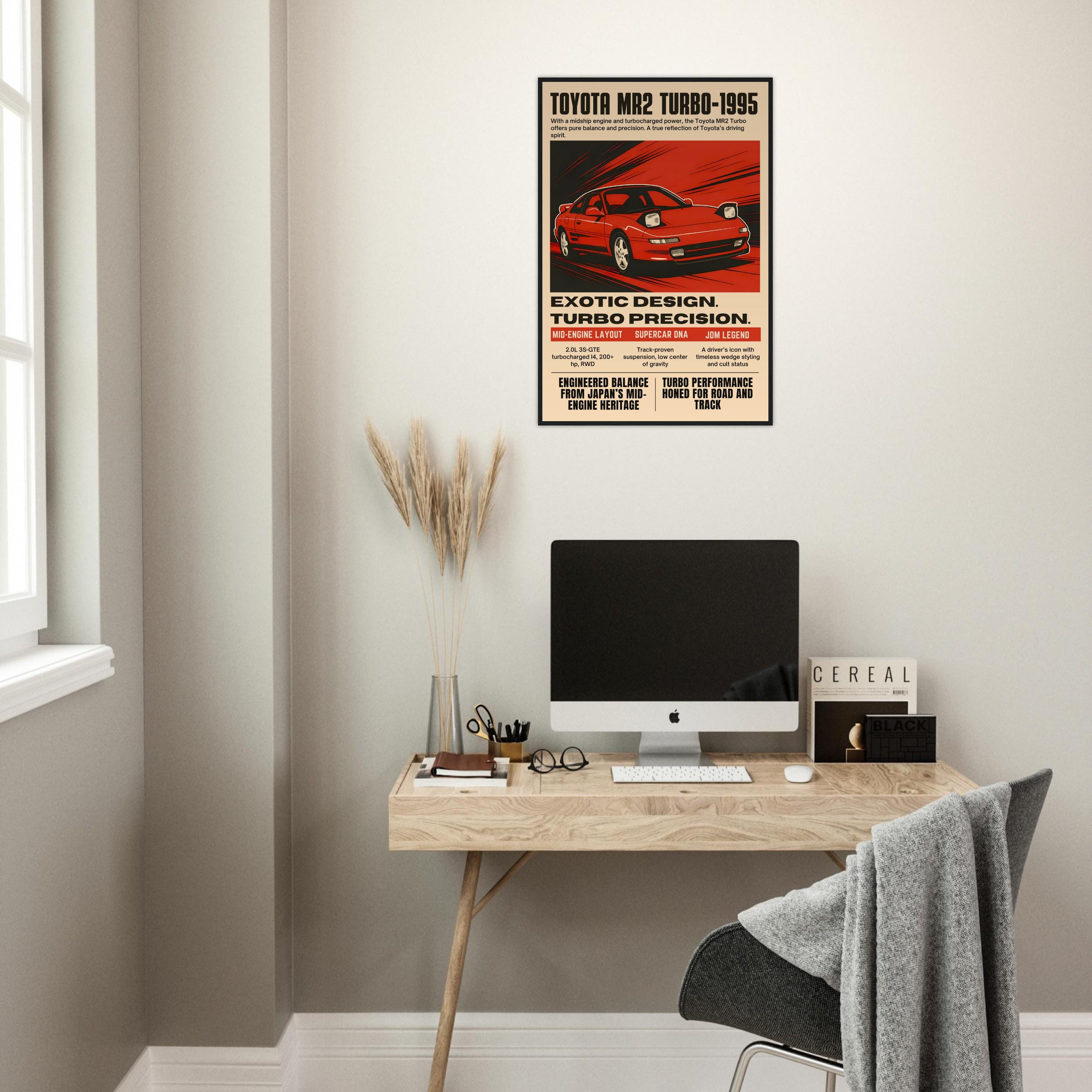 Toyota MR2 Turbo Poster – 1995 JDM Mid-engine Car Wall Art – Retro