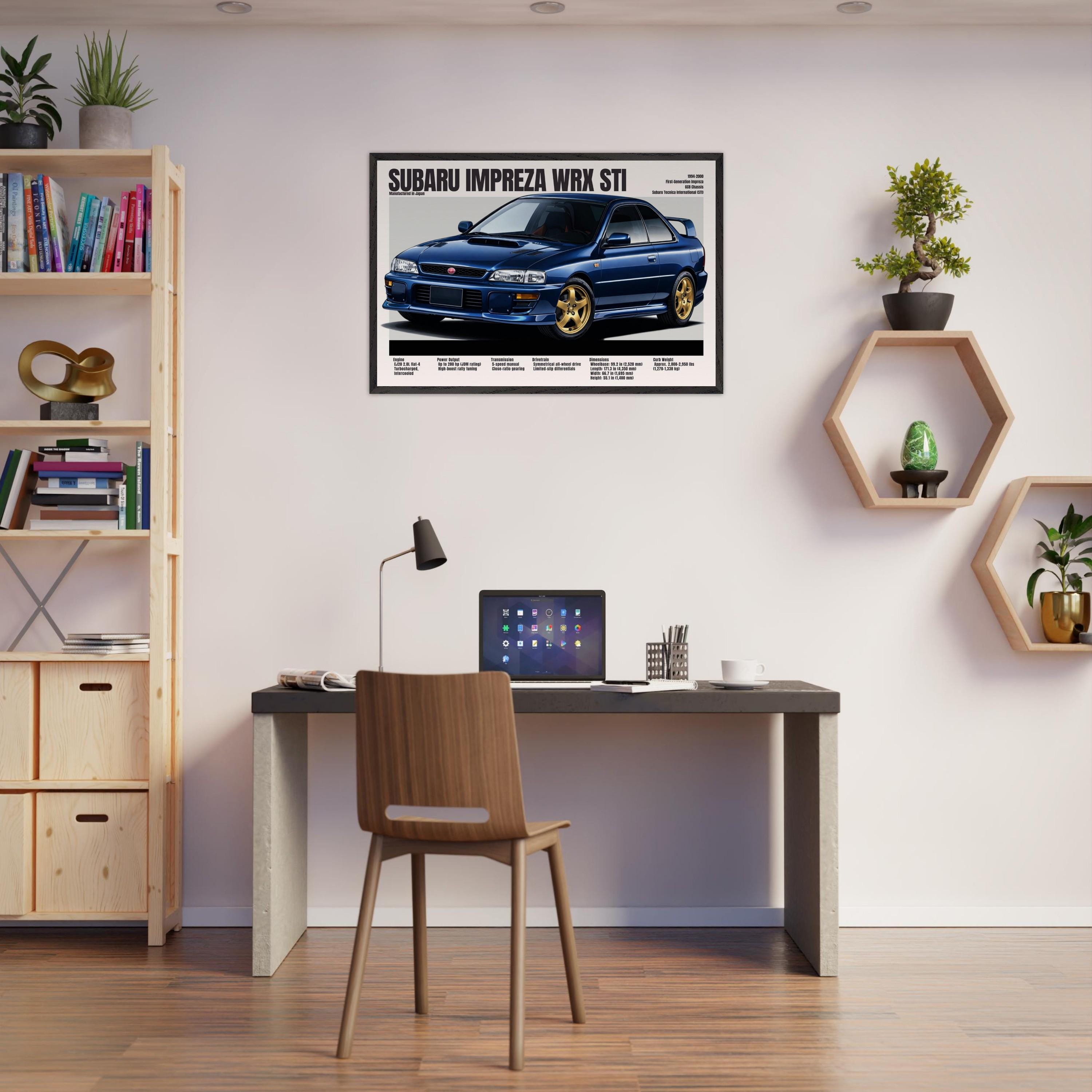 Subaru WRX STI GC8 Poster – Vintage JDM Rally Car Wall Art, Retro