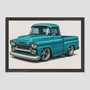 1959 Chevy Apache Poster – Classic Truck Wall Art, Retro Chevrolet Pickup Print, Gift for Dad, Man Cave or Garage Decor